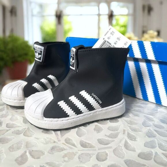 Adidas Superstar 360 Rain I Toddler Infant Kids 5K Black White Waterproof Slip-O - Picture 3 of 13